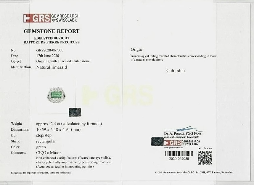 GRS Certifikát na smaragd